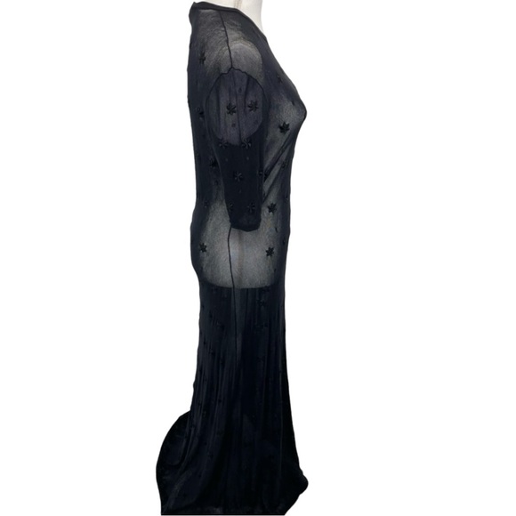 Vivienne Tam “Sheer Beauty” Embroidered Maxi Dress Size S/L Black - Picture 4 of 14